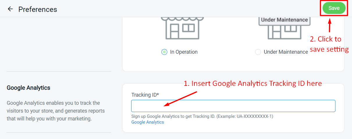 Webstore Google Analytics
