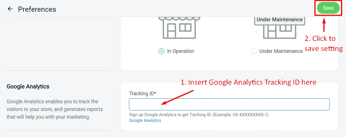 Webstore Google Analytics