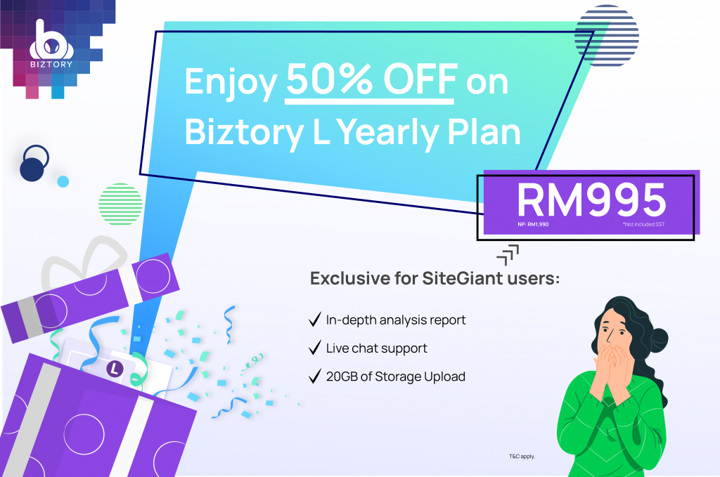 Biztory SiteGiant Yearly Plan