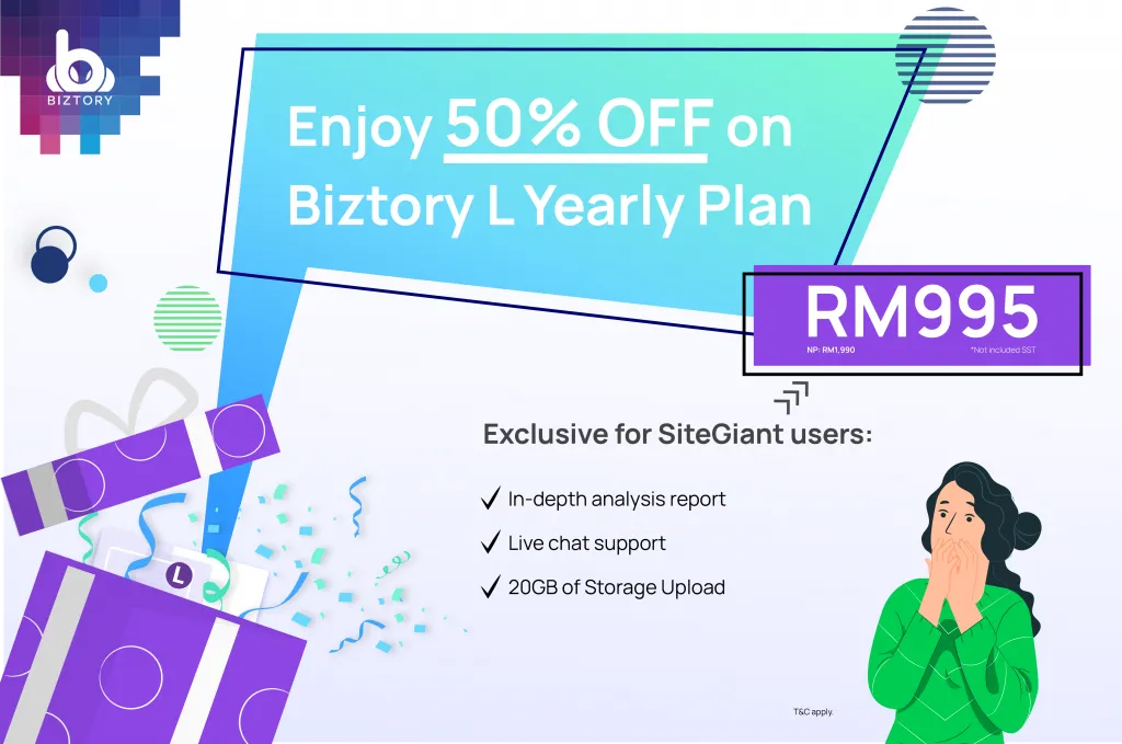Biztory SiteGiant Yearly Plan