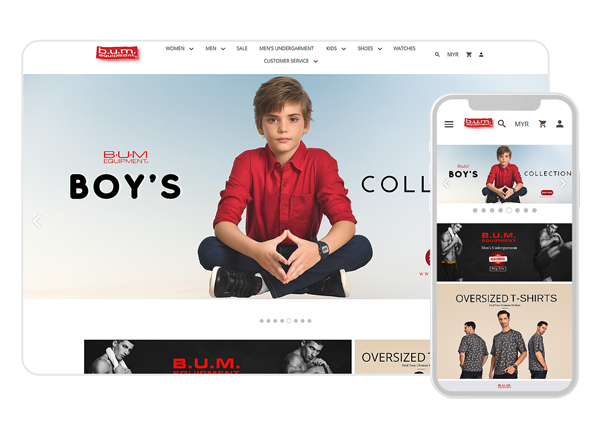 BUM equipment merchant webstore