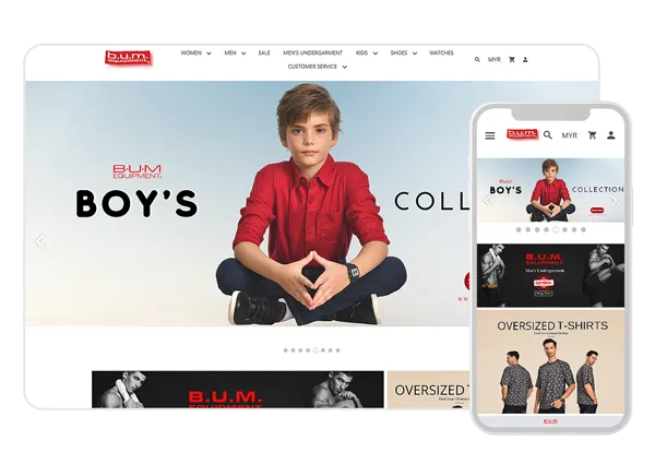 BUM equipment merchant webstore