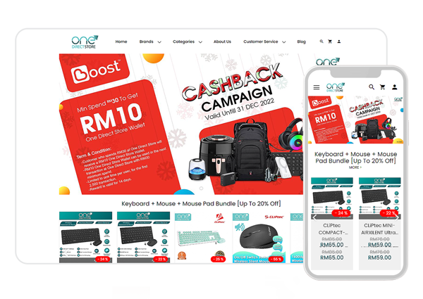 One Direct merchant webstore